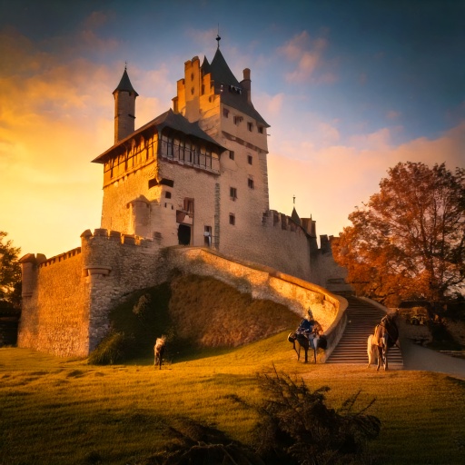 Firefly wokół zamku kilku rycerzy na koniach 31659 Firefly wokół zamku kilku rycerzy na koniach 31659